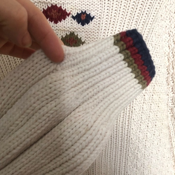 Vintage Chunky Knit Cottagecore Fisherman Crewneck Sweater Medium - Picture 7 of 13